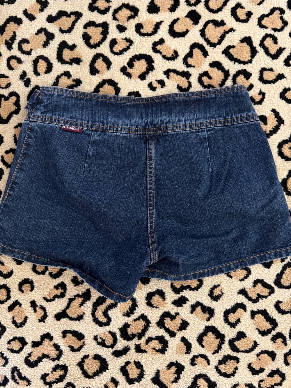 Jordache Dark Blue Denim Belted Shorts - Picture 2 of 3